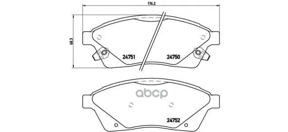 Колодки Тормозные Дисковые Cadillac: Srx 2.8/2.8 Awd/3.0/3.0 Awd 09- Brembo арт. P09010