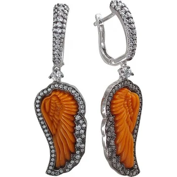 

Esthete earrings with plastic and cubic zirconia