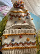 Sombrero de punto con pompones y bufanda de punto infinity para bebé, Niña y niño, 2021