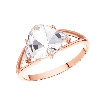 

Gold ring with rhinestone and cubic zirconia sunlight sample 585