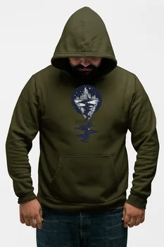 

Angemiel Wear Mountain River Motifs Green Men 'S Hooded Sweatshirt