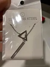 DOTIFI para las mujeres collares la innovación pendiente doble cadena larga calado triángulo y Baguette collar de acero inoxidable