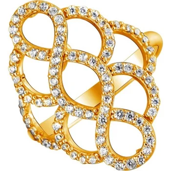 

Esthete ring with 86 cubic zirconia silver with gilding
