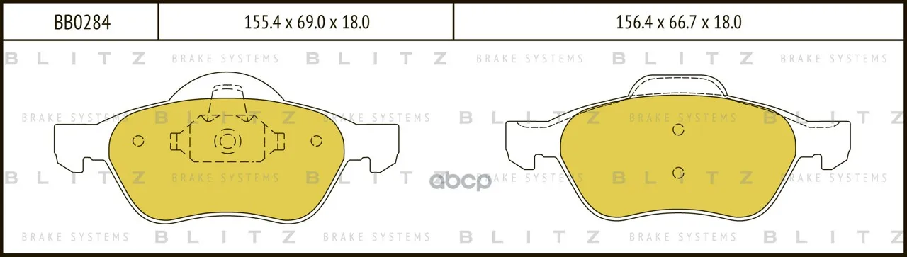 Колодки Тормозные Дисковые Blitz арт. BB0284