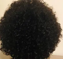 Corte Pixie-Peluca de cabello humano Afro rizado, hecha a máquina, corta, brasileña, Remy