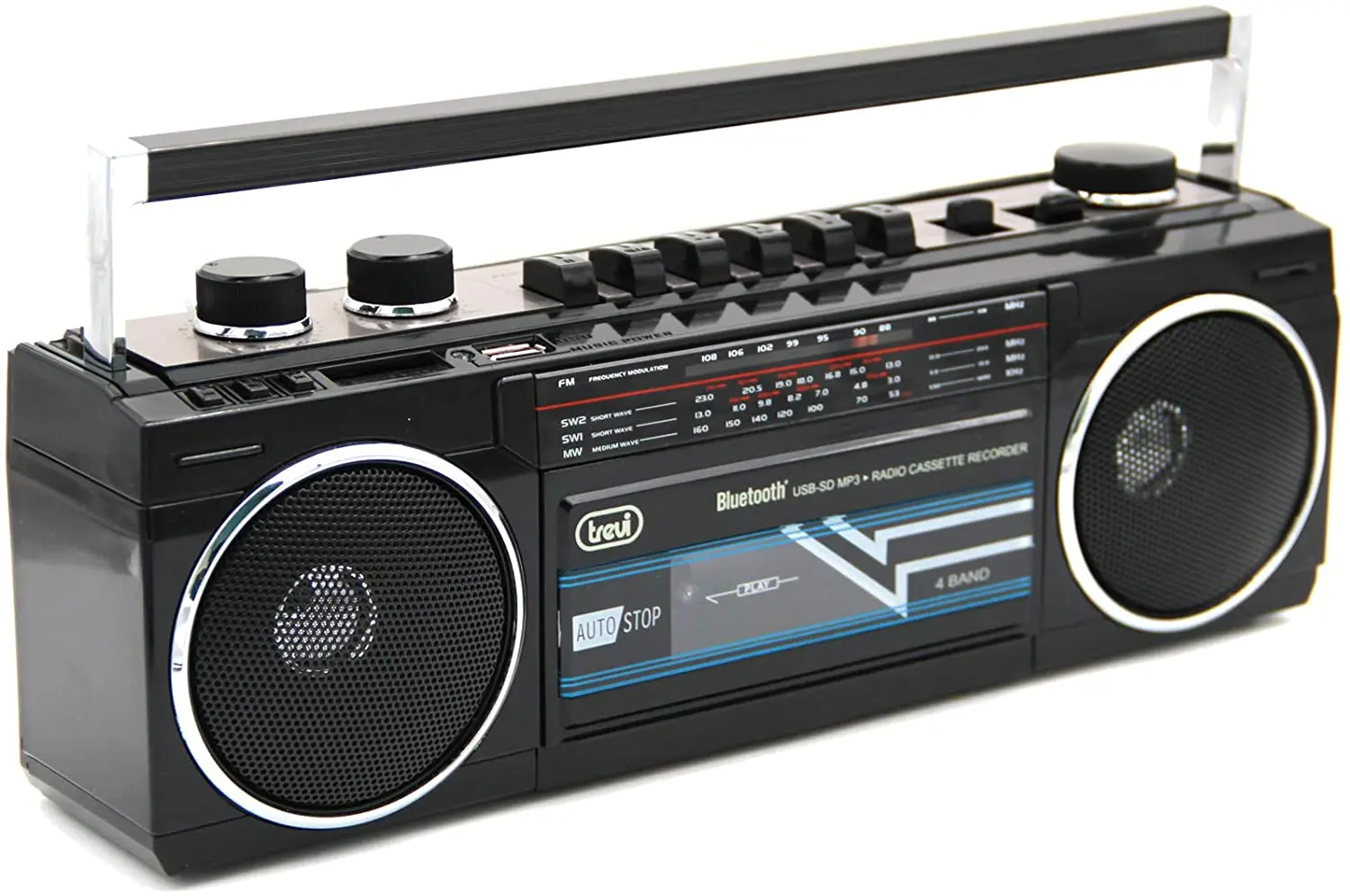 Trevi RR 501BT - Boombox - Radio cassette - noir