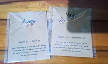 Collares de 12 Constelaciones para mujer y niña, Aries Capricornio, collar de Tauro dorado, regalos, Tarjeta de mensaje, colgante, joyería