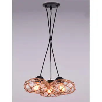 

Crystal pendant lamp and rope three elements