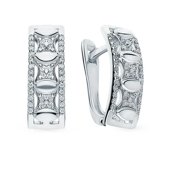 

Silver earrings with cubic zirconia sunlight sample 925