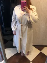 Summer Dresses Buttons V-Neck Lace-Up Oversize Colorfaith Women Spring Vintage Casual