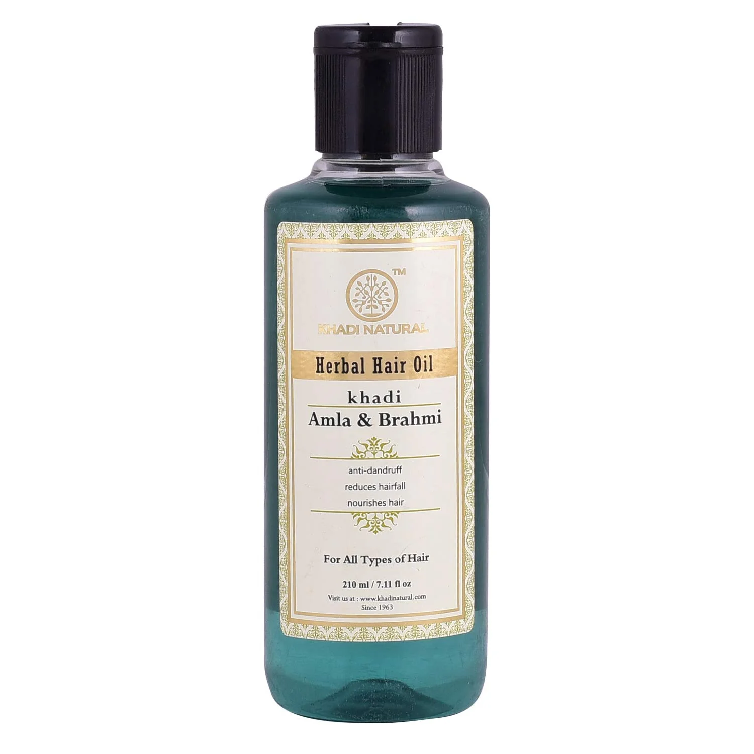 масло для волос Амла и Брахми Кхади (Amla & Brahmi Herbal Hair Oil Khadi) 210 мл | Красота здоровье