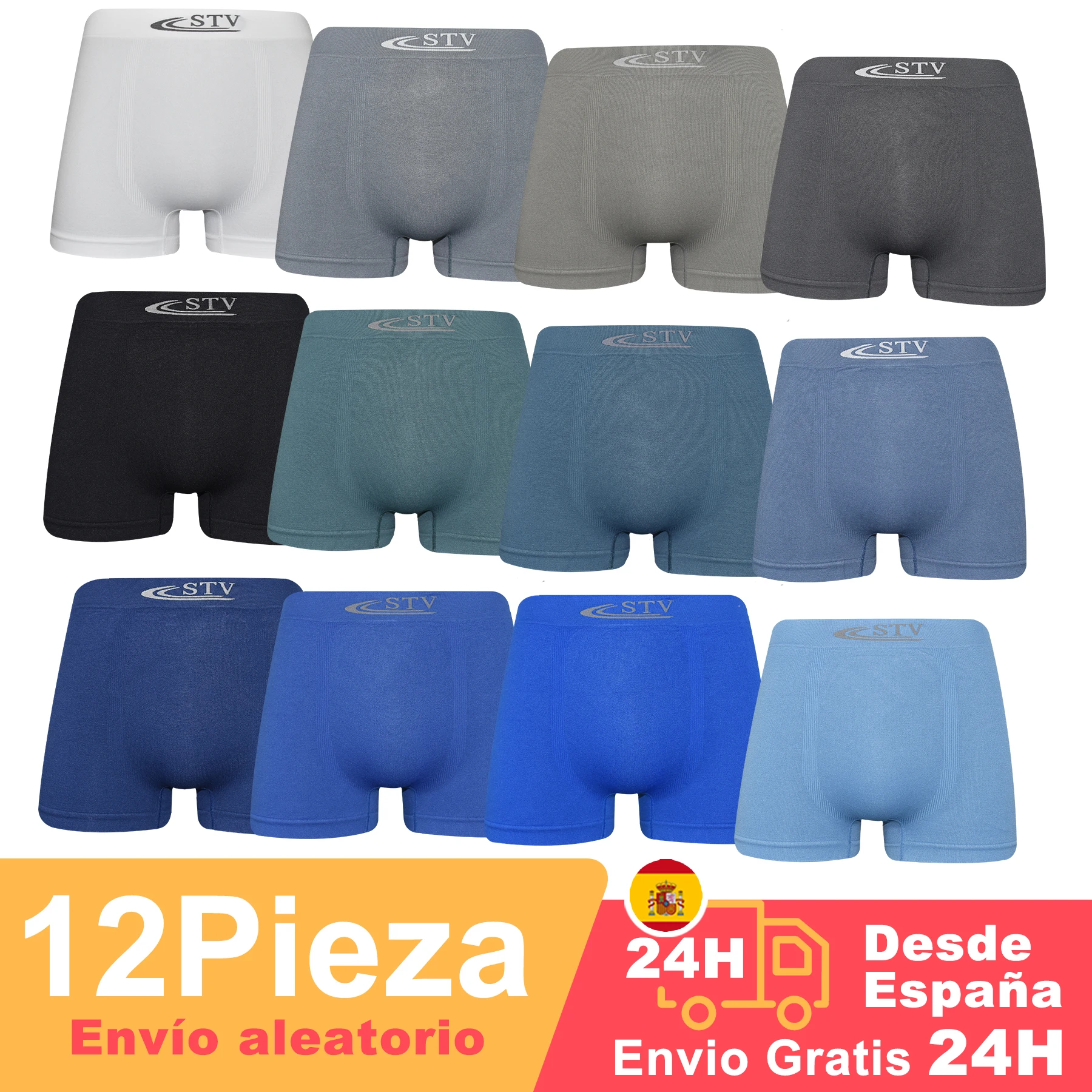 DOUBLE M, 4 pieces, random COLOR, Boxer shorts or seamless Slip, felxible boxers, breathable, soft and comfortable ideal for sport, Runing, exercise, cycling, M,L XL,XXL,3XL