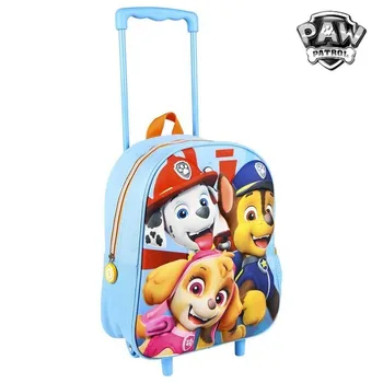 

3D School Bag with Wheels The Paw Patrol Blue