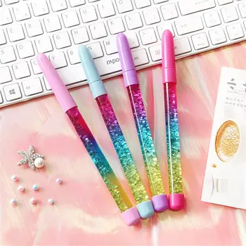 

0.5mm Fairy Stick Ballpoint Pen Drift Sand Glitter Crystal Ball Pen Rainbow Stationery Supplies Lovely Style Pen Office School