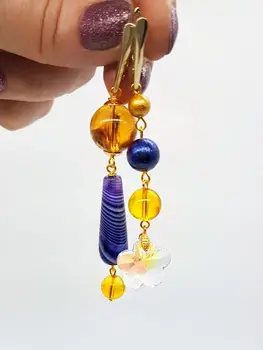 

Earrings handmade citrine agate