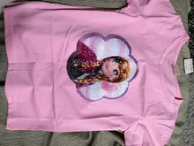 Camisetas de verano para niñas, ropa con lentejuelas mágicas que cambian de gráfica, Elsa y Anna, de algodón, informal, de moda, 1 Uds.