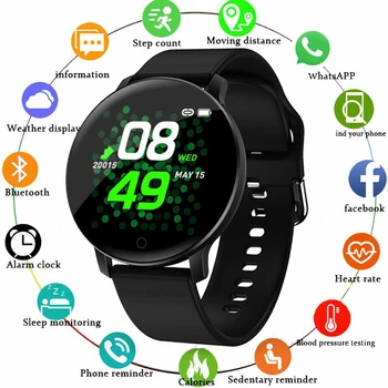 

Smart Watch Men Women Blood Pressure Heart Rate Smart Watches Fitness Tracker Pedometer Waterproof Smartband For IOS Android