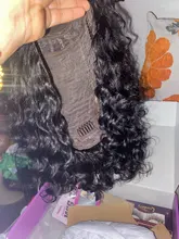 Pelucas de cabello humano peruano para mujeres negras, postizo de ondas profundas con cierre de encaje, 4x4