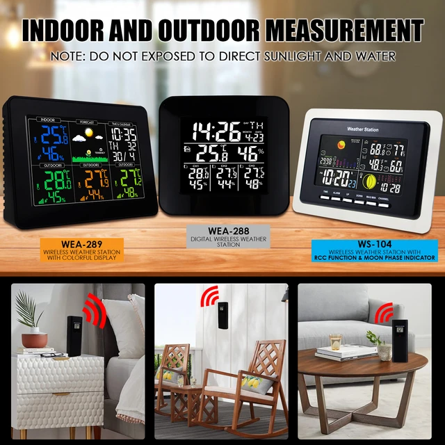 WS-002-2S Wireless Weather Forecast Station Indoor/Outdoor Temperature