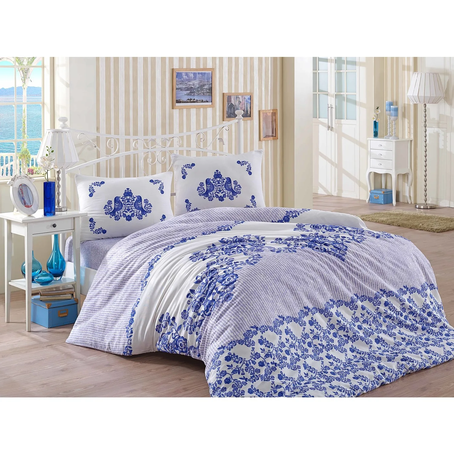 

Minteks Duvet Cover Set Double Avangarde (Huma) -Blue 200X220 cm