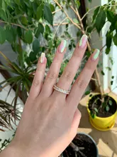 Huitan-anillos de promesa de amor para mujer, joyería de boda, cristal cuadrado pavimentado, circonita, anillo de compromiso de boda elegante, nuevo