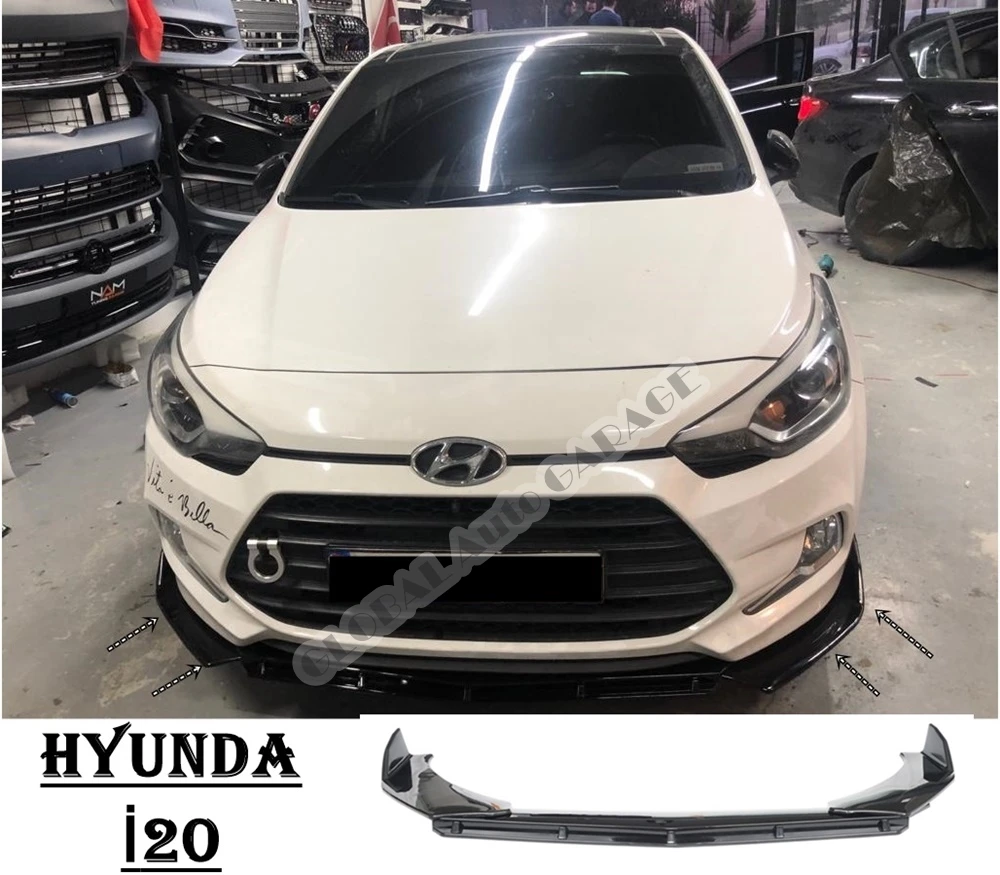 For Hyundai i20 Front Bumper Attachment Lip 2008 2020 Piano Glossy