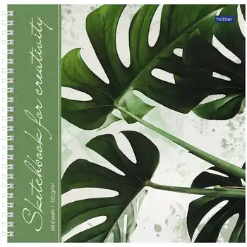 

Sketchbook-notebook 60L 210*210mm on the comb hatber, 120g/m2, with hard cover