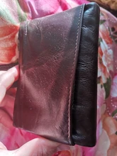 Cuzdan-cartera corta de cuero genuino para hombre y mujer, monedero masculino, tarjetero para licencia de conducir