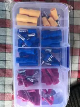 Kit de Terminal de anillo (102 Uds. 10 tipos RV) Juego de conector de engarce eléctrico con caja, cable de cobre aislado cable Pin End Butt