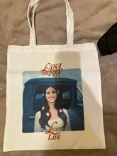 Bolsa de mano con estampado de Lana Del Rey para chicas, bolso de compras con estampado de dibujos animados Hipster, informal, a la moda