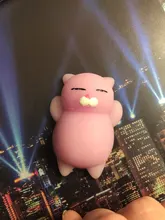 Mochi-pelota antiestrés para gato, juguete antiestrés blando que cambia de Color