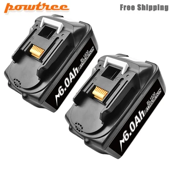 

Powtree 18V 6000mAh Battery for MAKITA BL1830 BL1835 BL1860 Lithium Ion Cordless tools