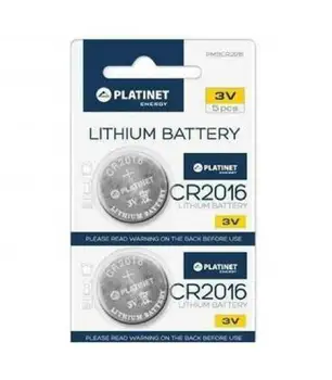 

Pilas de boton PLATINET bateria original Litio CR2016 3V en blister 2X Unidades