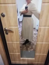 Summer Dresses Buttons V-Neck Lace-Up Oversize Colorfaith Women Spring Vintage Casual