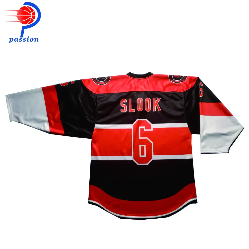 Custom Black Black-Orange Hockey Jersey Discount
