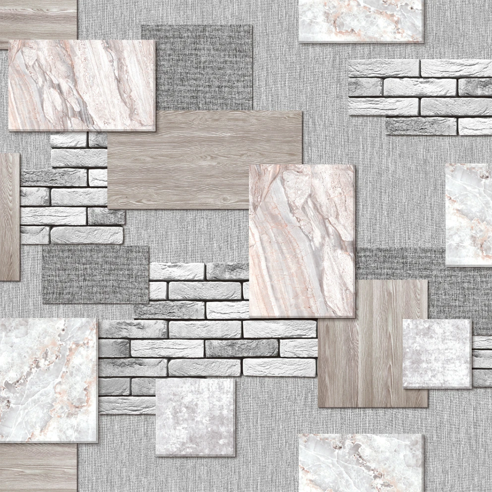 Обои для стен 3d кирпич-плитка виниловые на флизелиновой основе Современный стиль