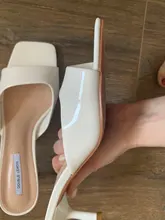 Mule Shoes Slipper Sandalias Slide High-Heels Elegant Big-Size New-Brand 35-41 Mujer