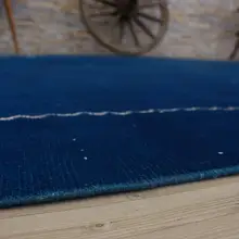 Синий ковер ручной работы, турецкий винтажный ковер с цветочным дизайном, окрашенный ковер 2387