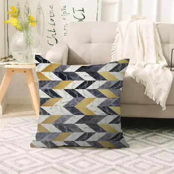 

Else Yellow Gray Marble Lines Geometric Scandinavian 3d Print Sofa large pillow case Floor cushion covers Hidden Zipper 70x70cm