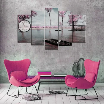 

Lake and Kayak 5 Parts Mdf Clock Table