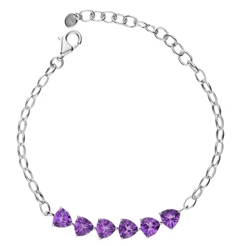 

Silver Bracelet with amethyst sunlight sample 925 test