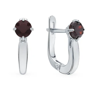 

Silver earrings with Garnet sunlight sample 925