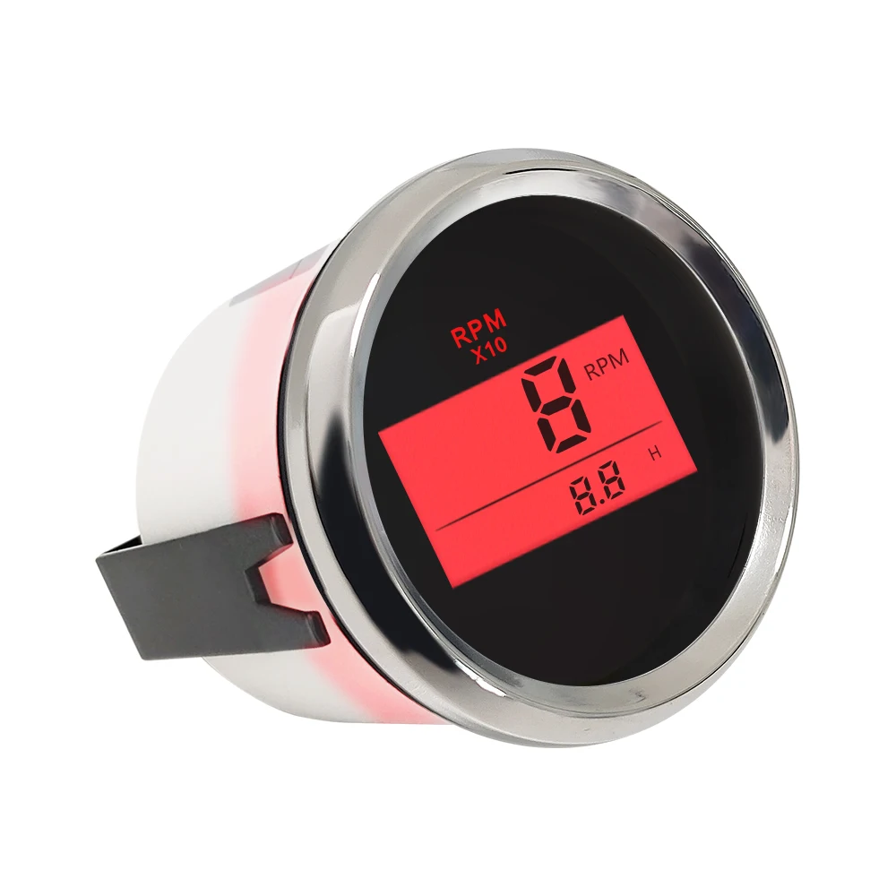 Universal Digital Tachometer RPM with Hour Meter 52mm(2") 9 32V for