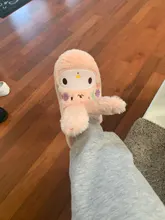 Zapatillas de conejo para interior para niña, pantuflas antideslizantes impermeables de algodón, parte inferior de goma