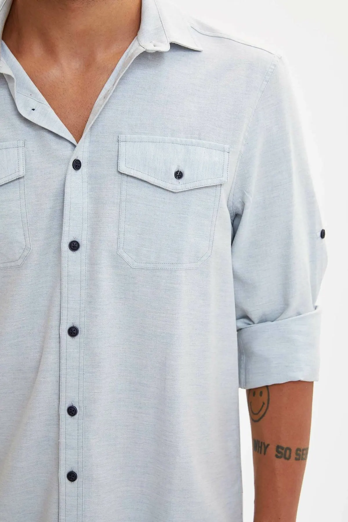 Дефакто Мужская Shirt-L1264AZ19AU с длинным рукавом