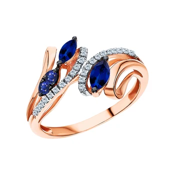 

Gold ring with sapphires and diamonds sunlight sample 585