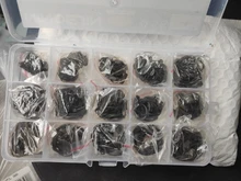 NINDEJIN-Juego de anillos de retención de presión, clip de circlip externo, acero inoxidable, acero al carbono, 5-19mm, 480 Uds.