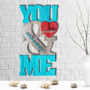 

Personalized Is You & Me Design Wooden Wall Clock-1