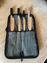Knife-Bag Storage-Pockets Carry-Case Canvas Green Pouch Cooking Portable Chef 4-Slots