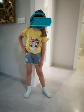 Conjunto de ropa con estampado de patos para niñas, camisa y pantalones cortos vaqueros con agujeros rotos de lentejuelas para verano